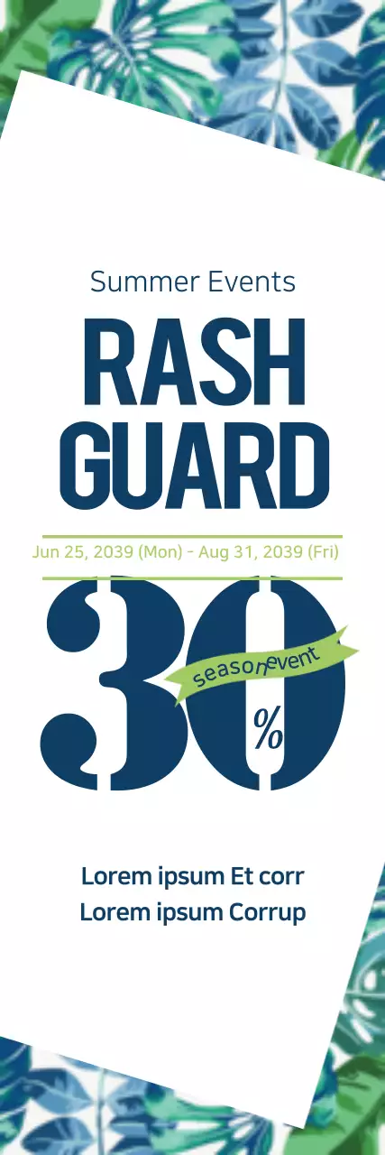 Banner de promoção de verão tropical verde