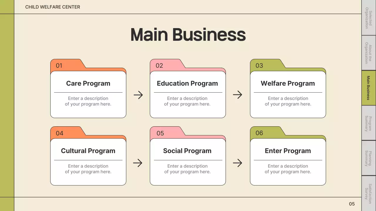 베이지 미니멀 웰페어 리포트 프레젠테이션