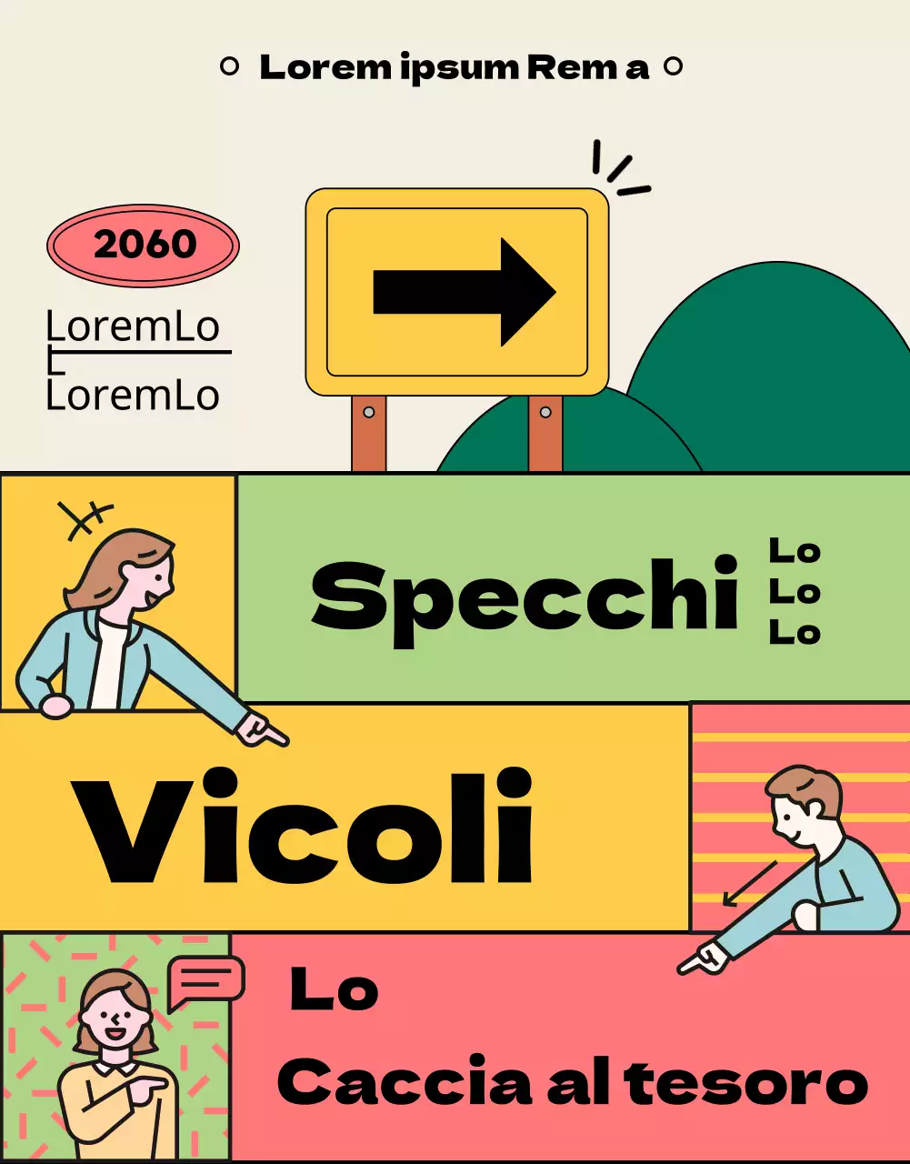Impaginazione gialla e rosa Guida alla partecipazione alle visite culturali locali