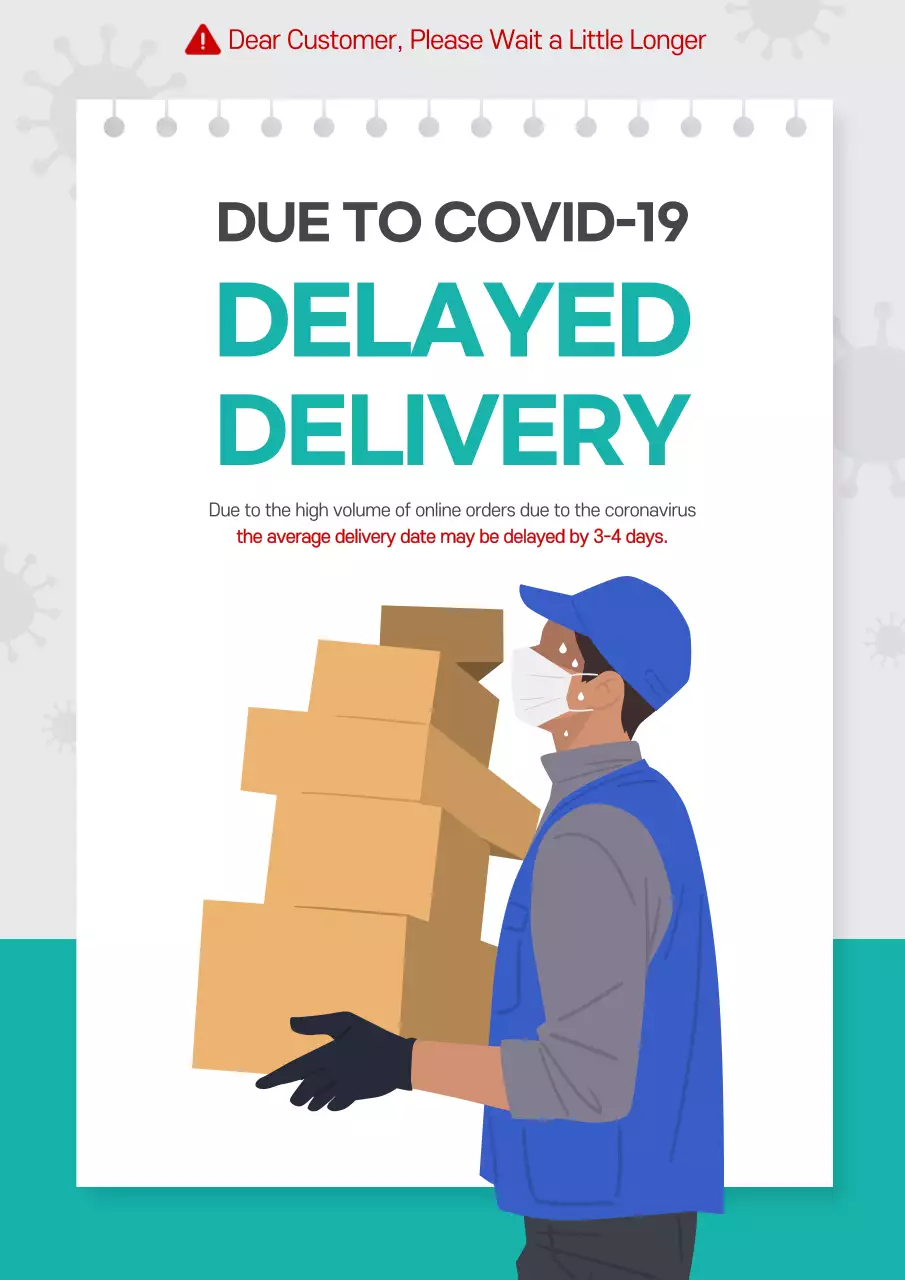 Teal Modern Delivery Announcement Poster
