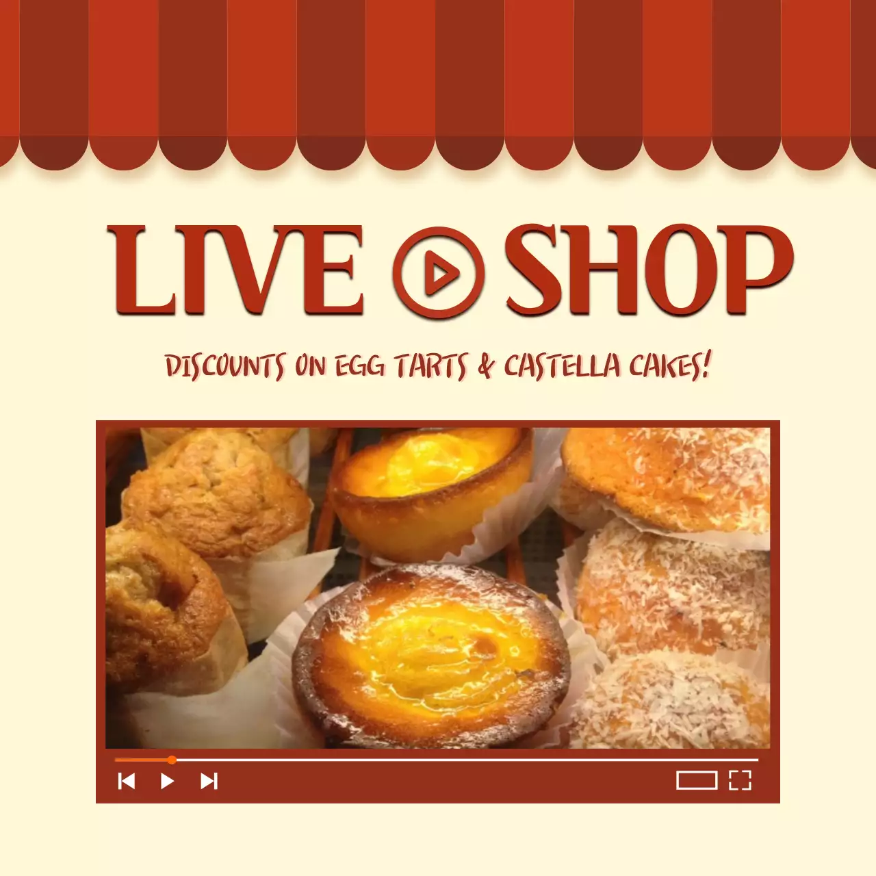 Beige Retro Bakery Promotion Social Media Post