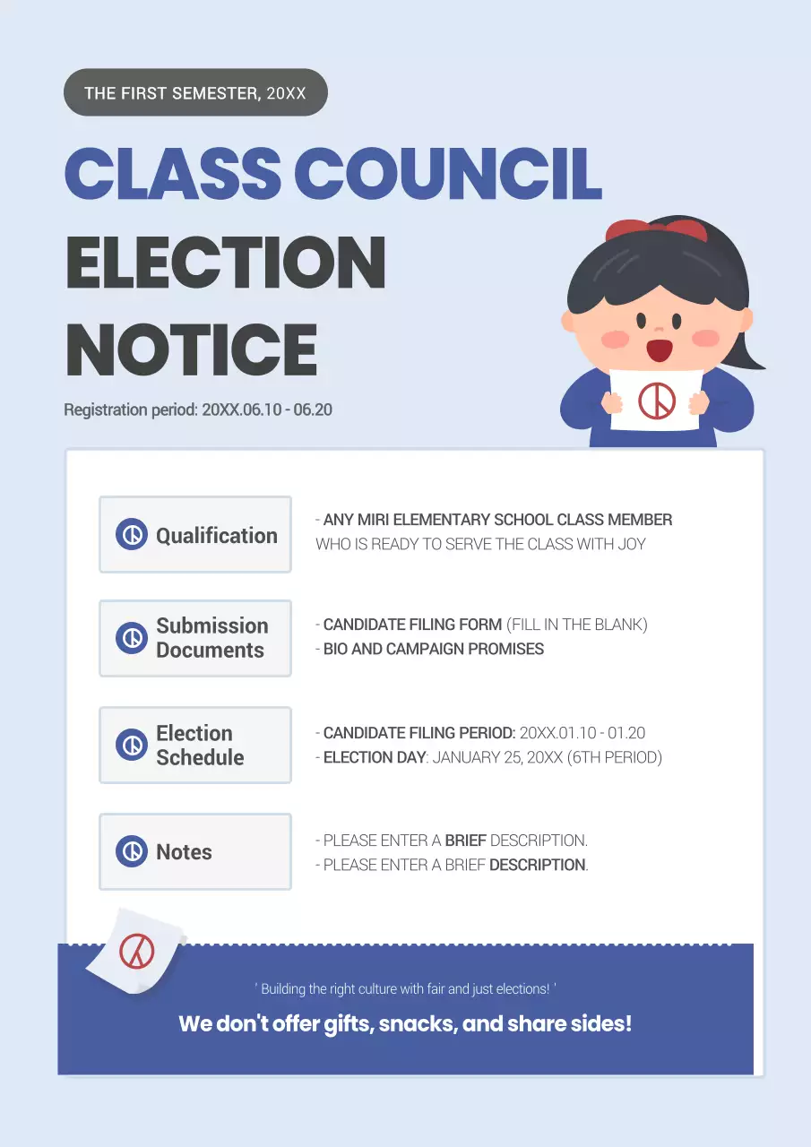 Blue Simple Election Announcement Poster