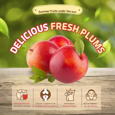 Red Modern Fruits Promotion Social Media Post