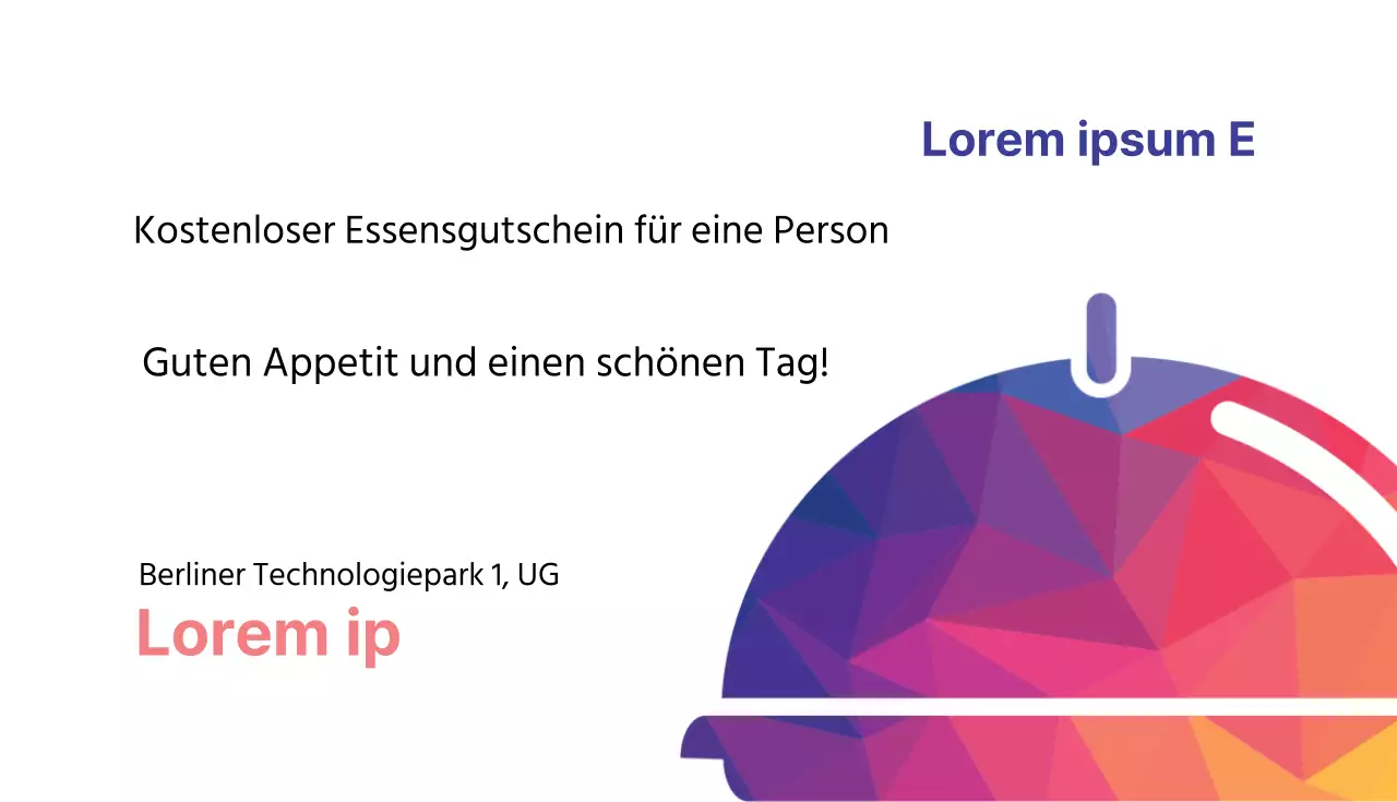 Kostenloser Essensgutschein für eine Person