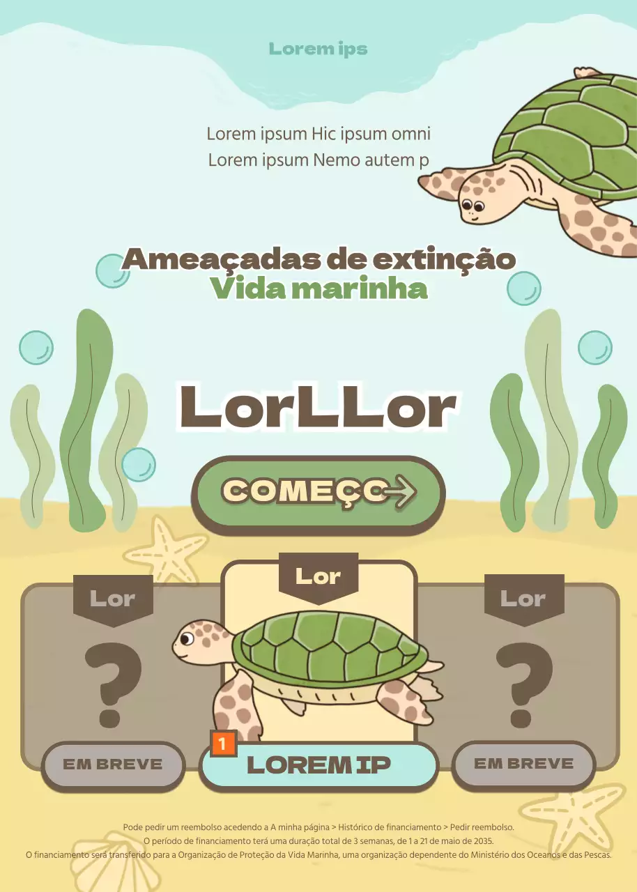 Conceito de jogo em verde e castanho Estafeta de financiamento das espécies ameaçadas de extinção