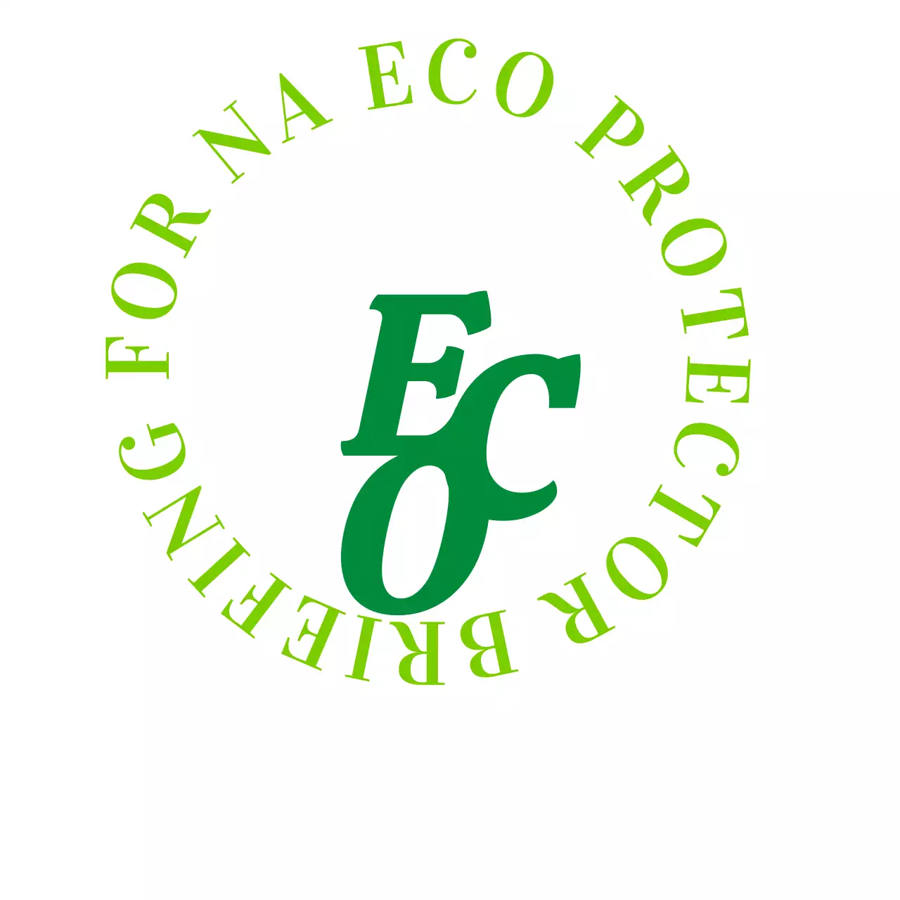 Quảng cáo chứng nhận sinh thái đơn giản với văn bản màu xanh lá cây