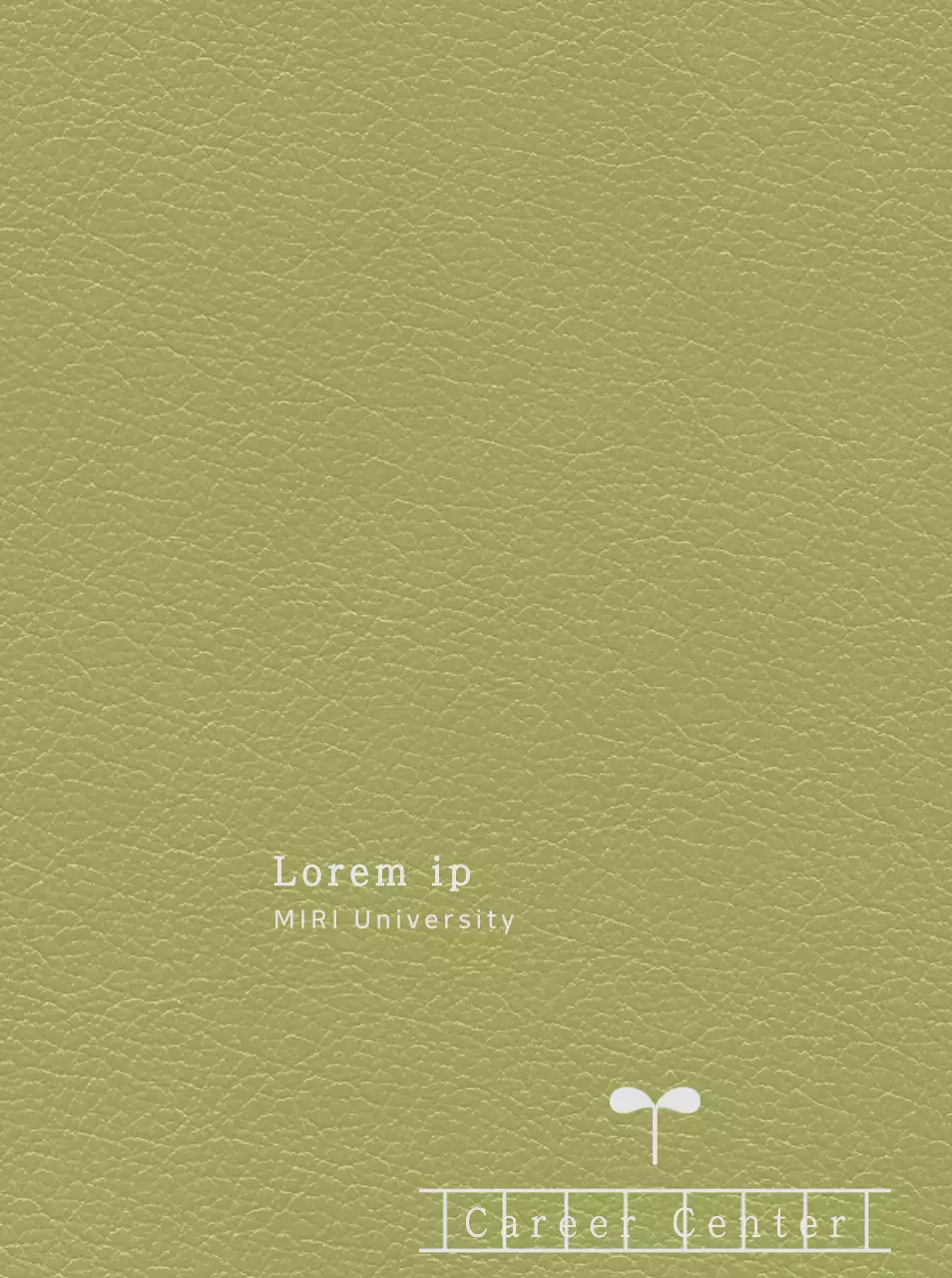 College diary cover with Career Center manuscript paper look