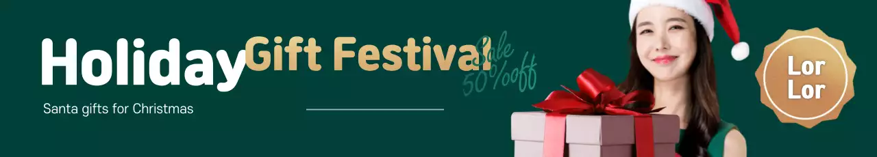 Banner de promoção de feriado moderno verde