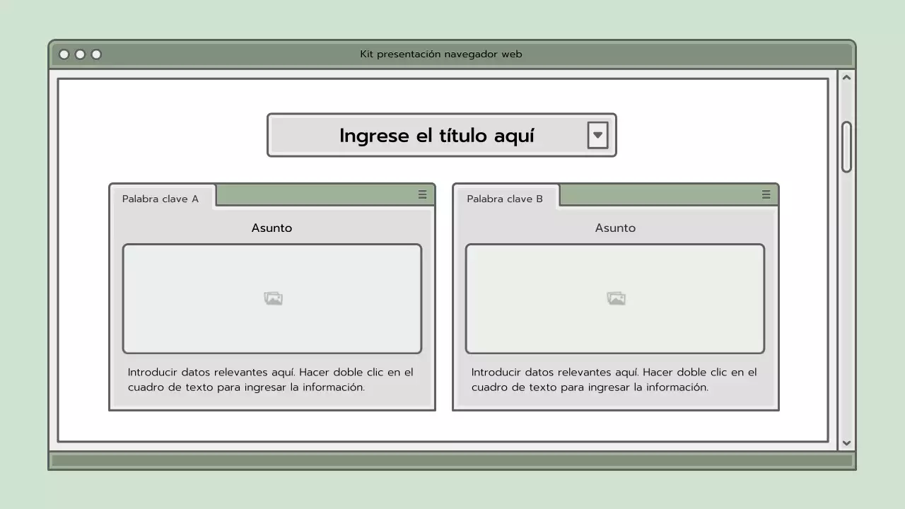 Kit de presentación con un concepto de navegador azul claro