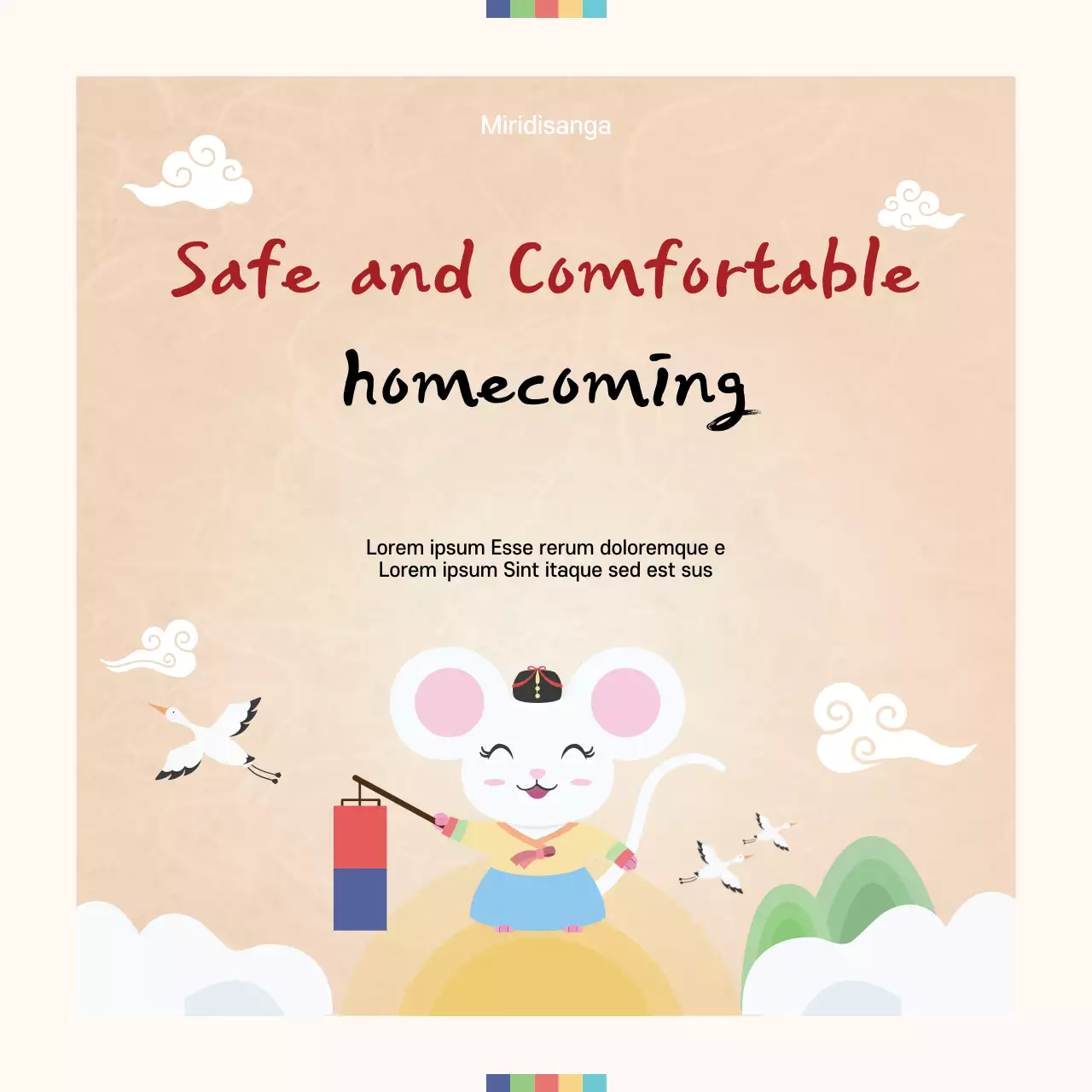 Biểu ngữ thông báo về lễ mừng trở về nhà theo truyền thống màu be