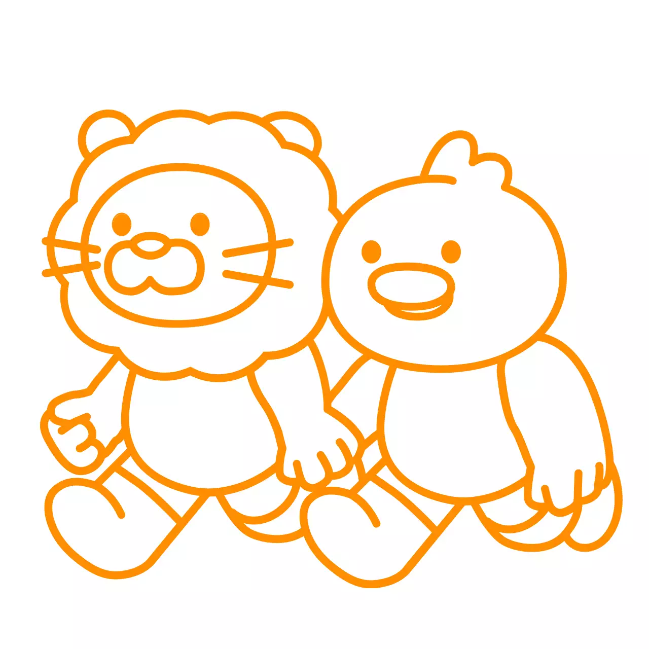 Cuddly lion and duck illustration style children's training center