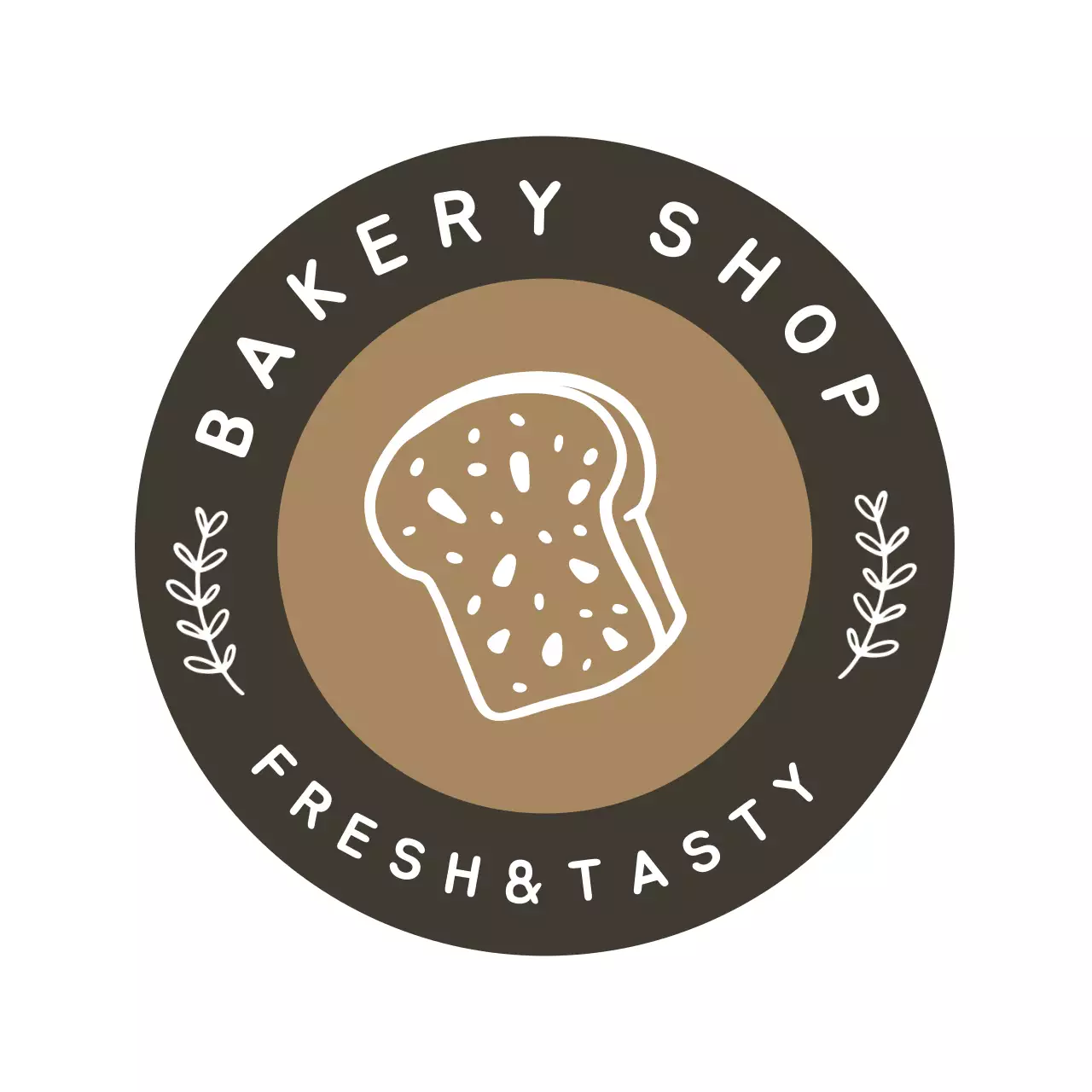 Brown Cute Bread Illustration Bakery Coaster