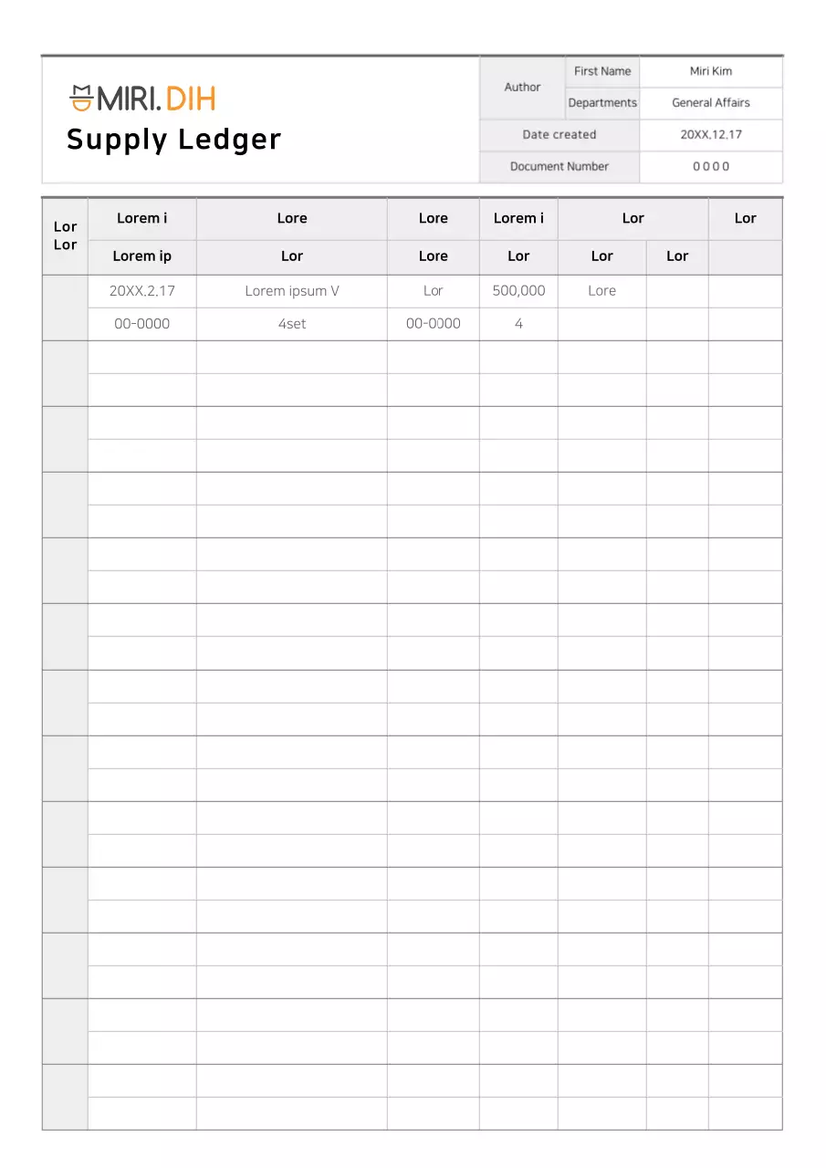 White Minimal Supply Document