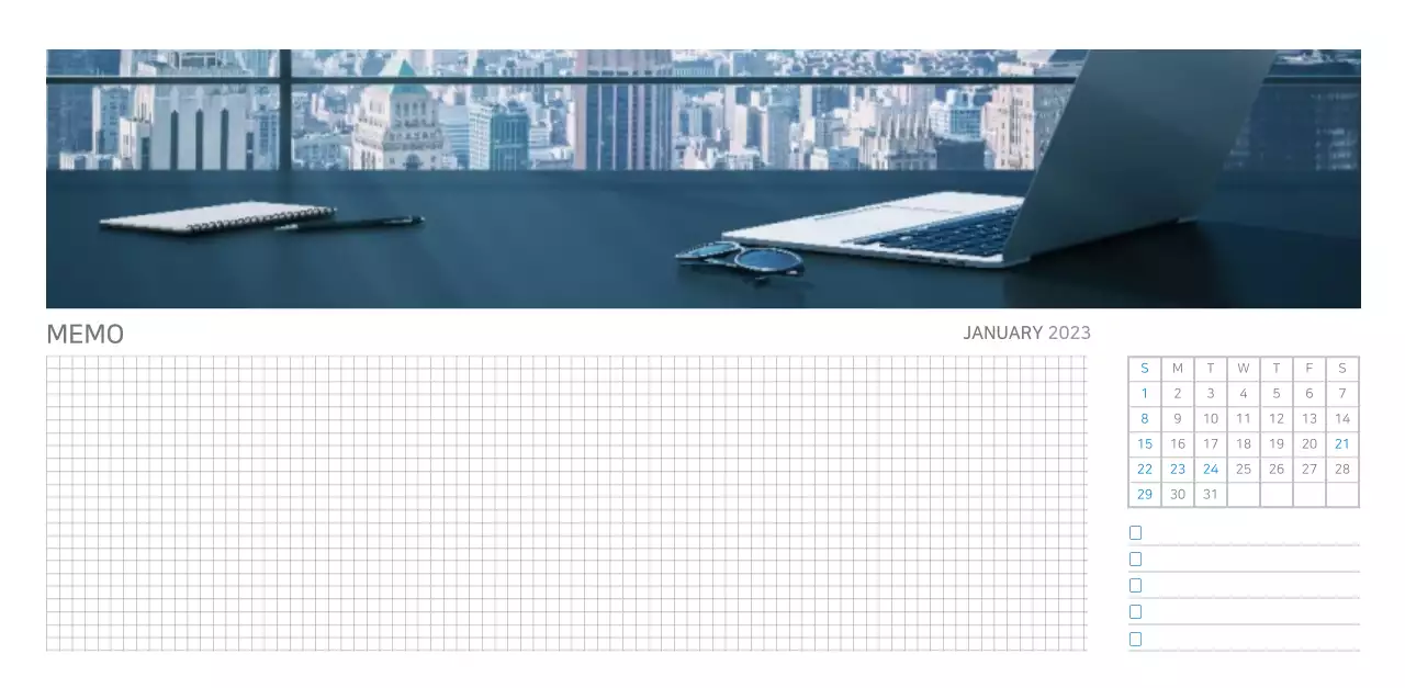White and simple corporate desk calendar