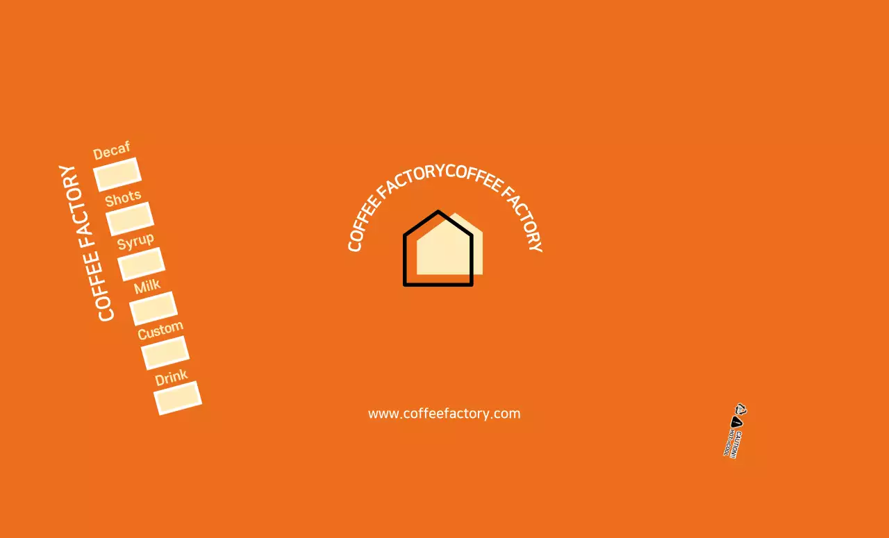 Gelas kertas kafe modern berwarna oranye