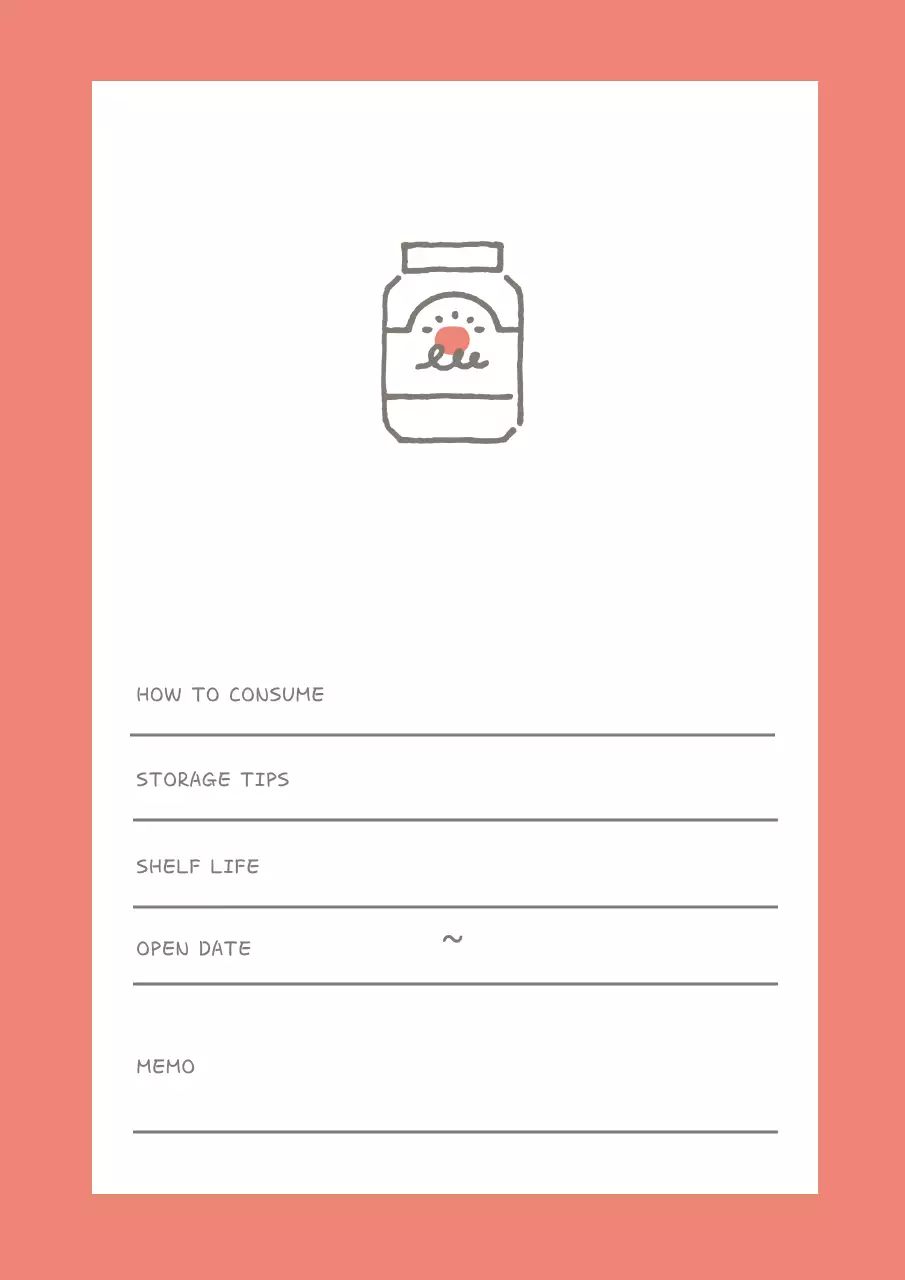 Simple food storage notes design poster in pink color