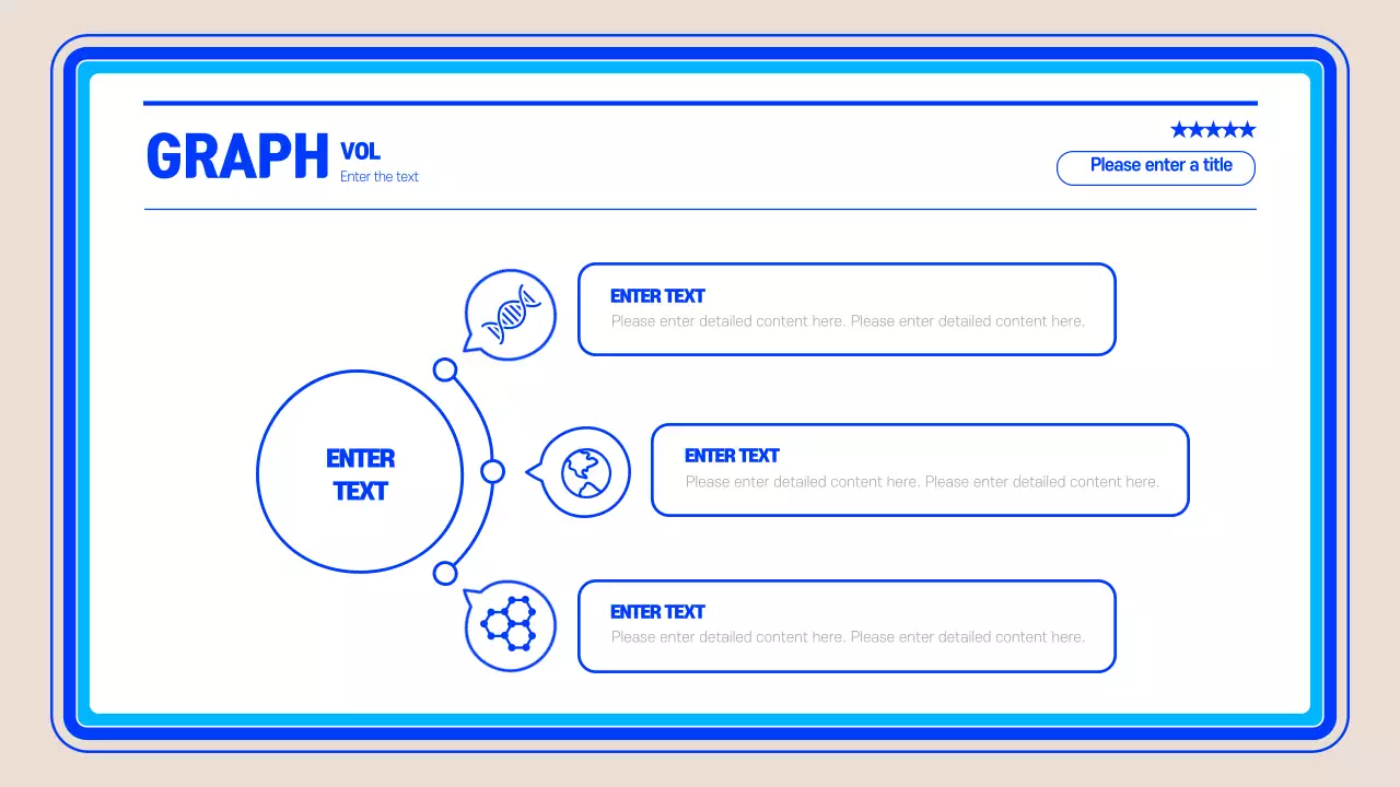Simple circles and squares in blue explain agenda infographic