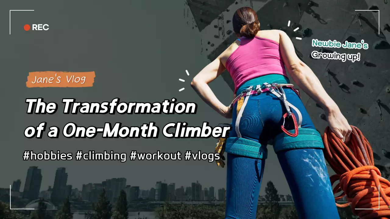 Blue Modern Climbing Vlog YouTube Thumbnail