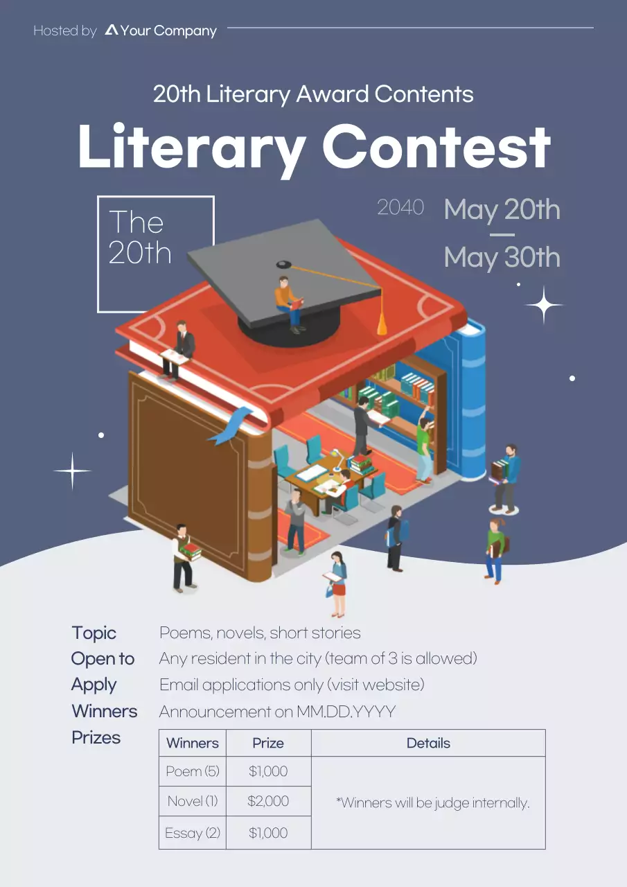 Blue Modern Literary Contest Announcement