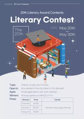 Blue Modern Literary Contest Announcement