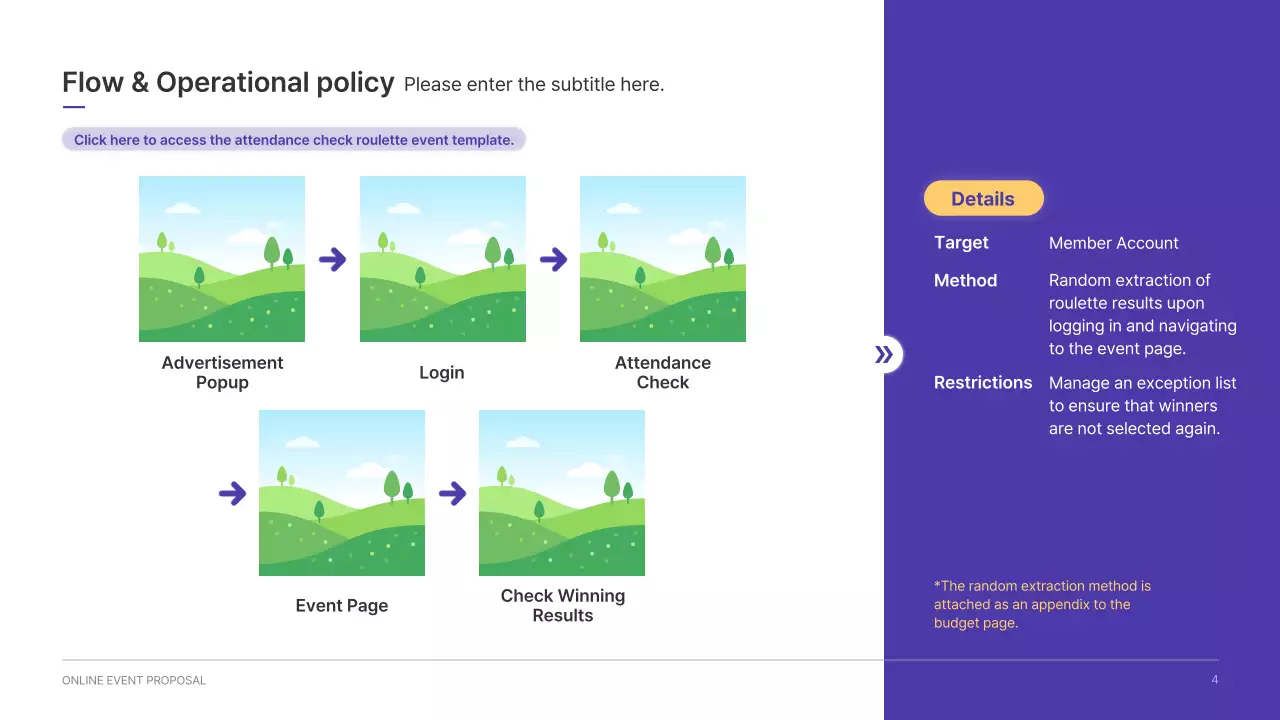 Roulette Online Event Proposal in Purple-Yellow