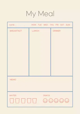 Beige Minimal Meal Planner Poster
