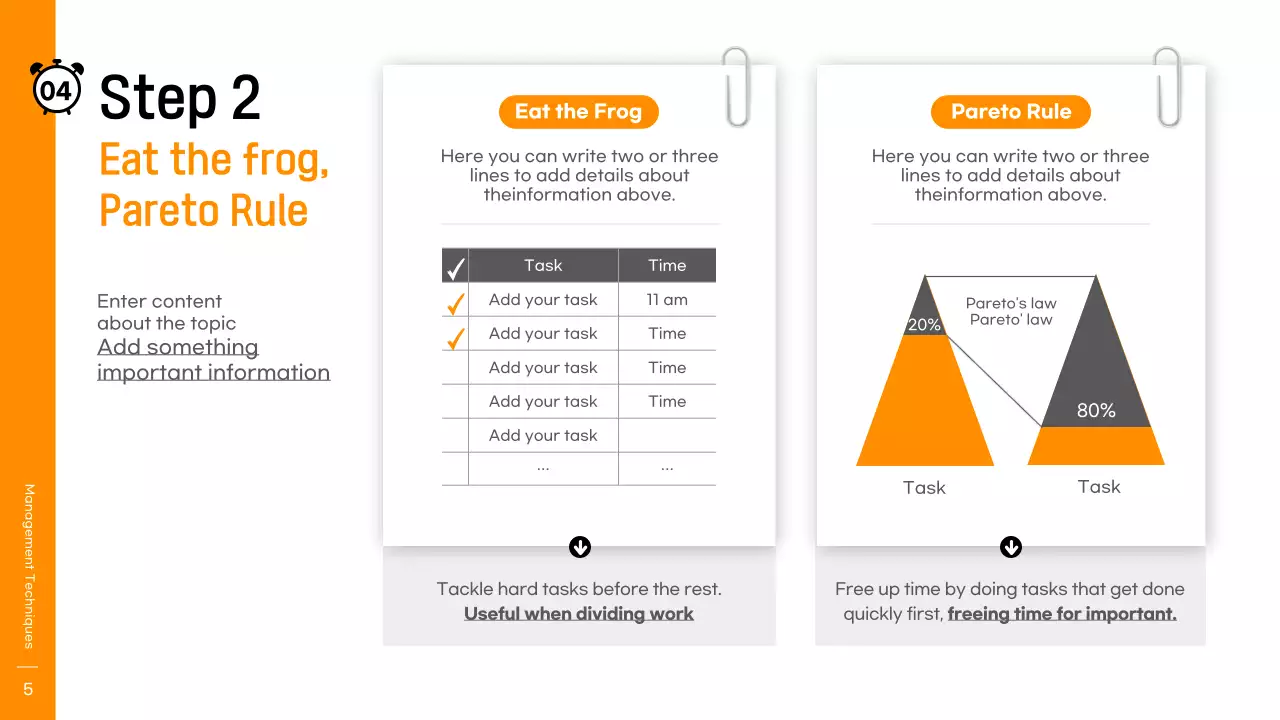 Orange Professional Time Management Workshop Presentation