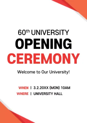 Red Simple University Announcement Poster