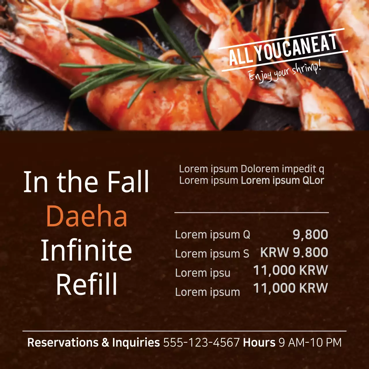 Brown Modern Shrimp Promotion Banner