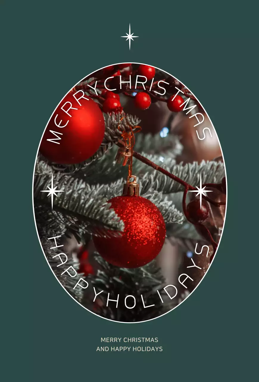 Turquoise Christmas Photo Christmas Postcard Card