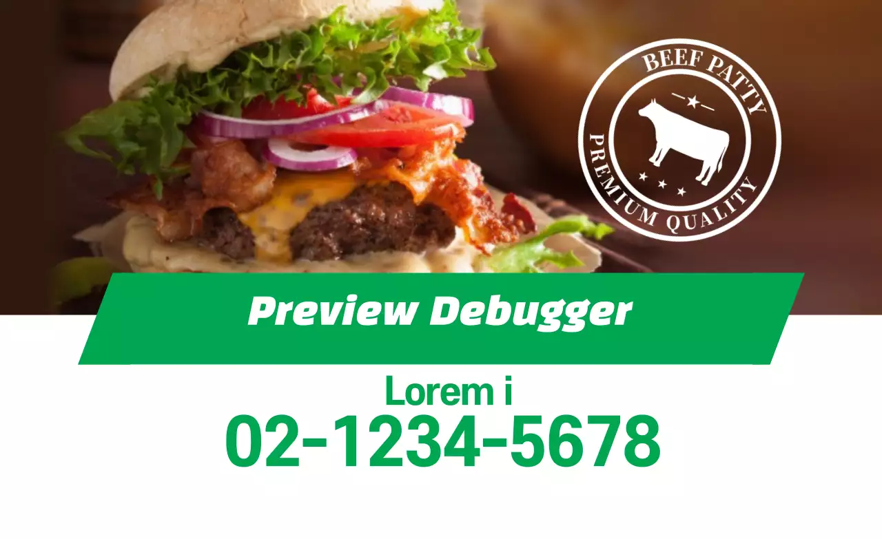 Green photo highlights clean restaurant burger