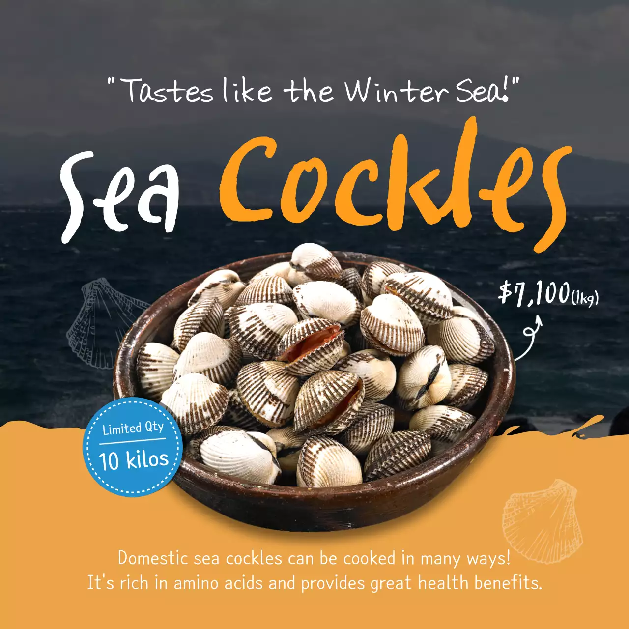 Orange Rustic Seafood Promotion Instagram Post