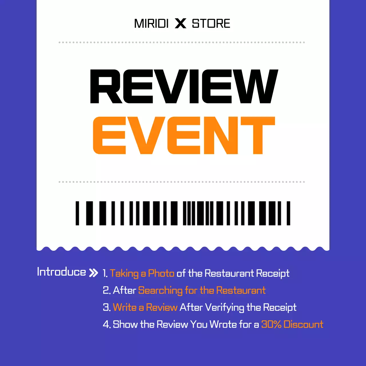 Blue Modern Review Promotion Social Media Post