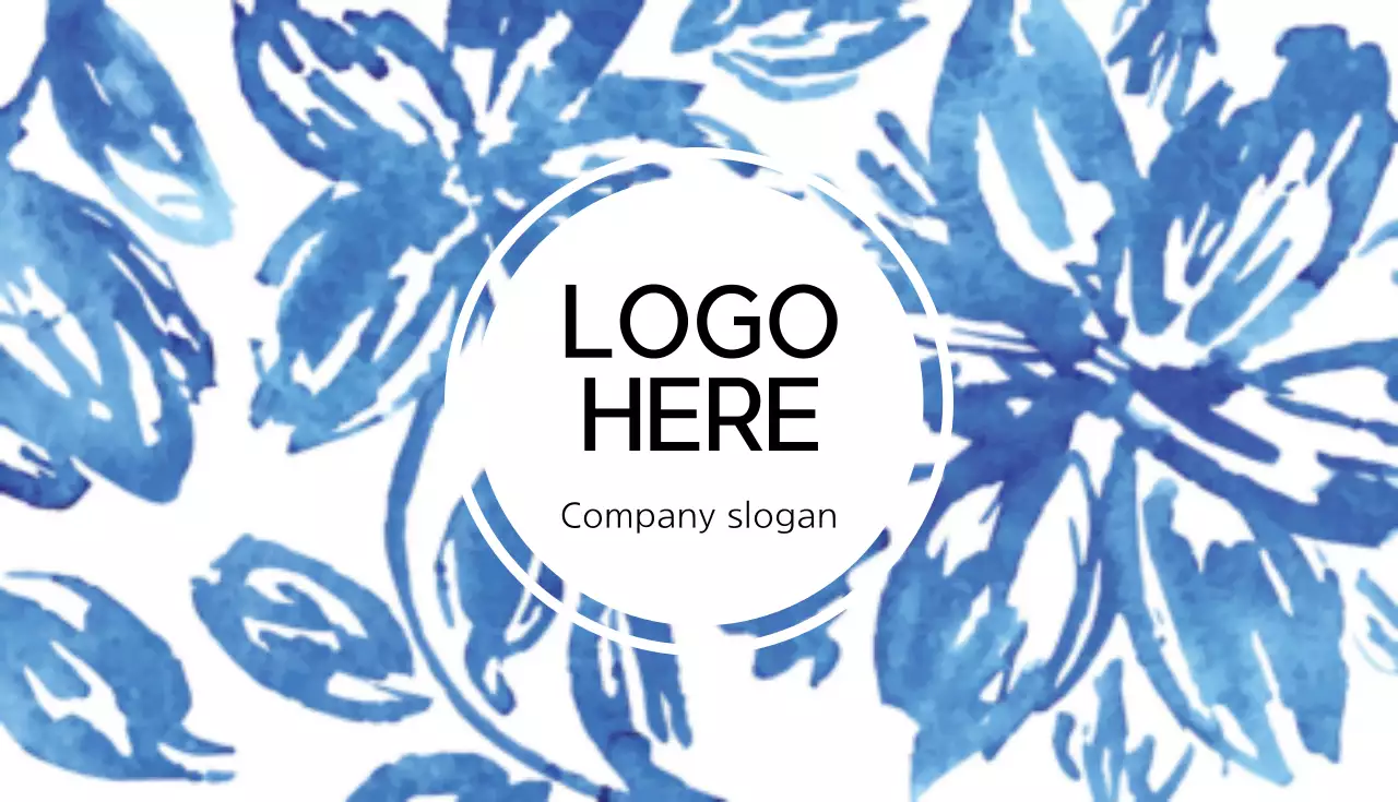 青 シンプル 名刺