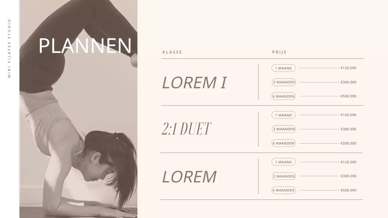 Een moderne introductie tot Pilates in beige en bruin