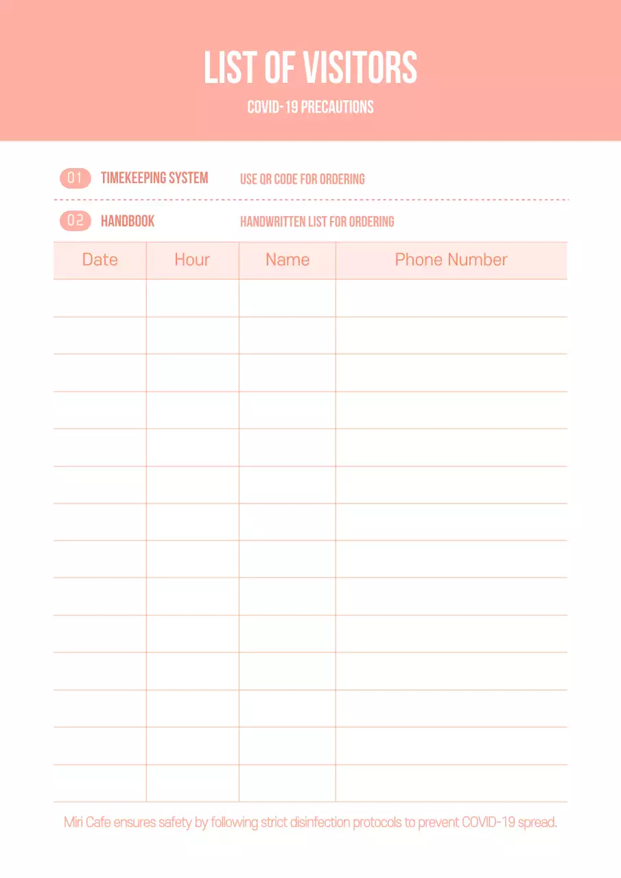 Coral Simple Visitor Registeration Poster