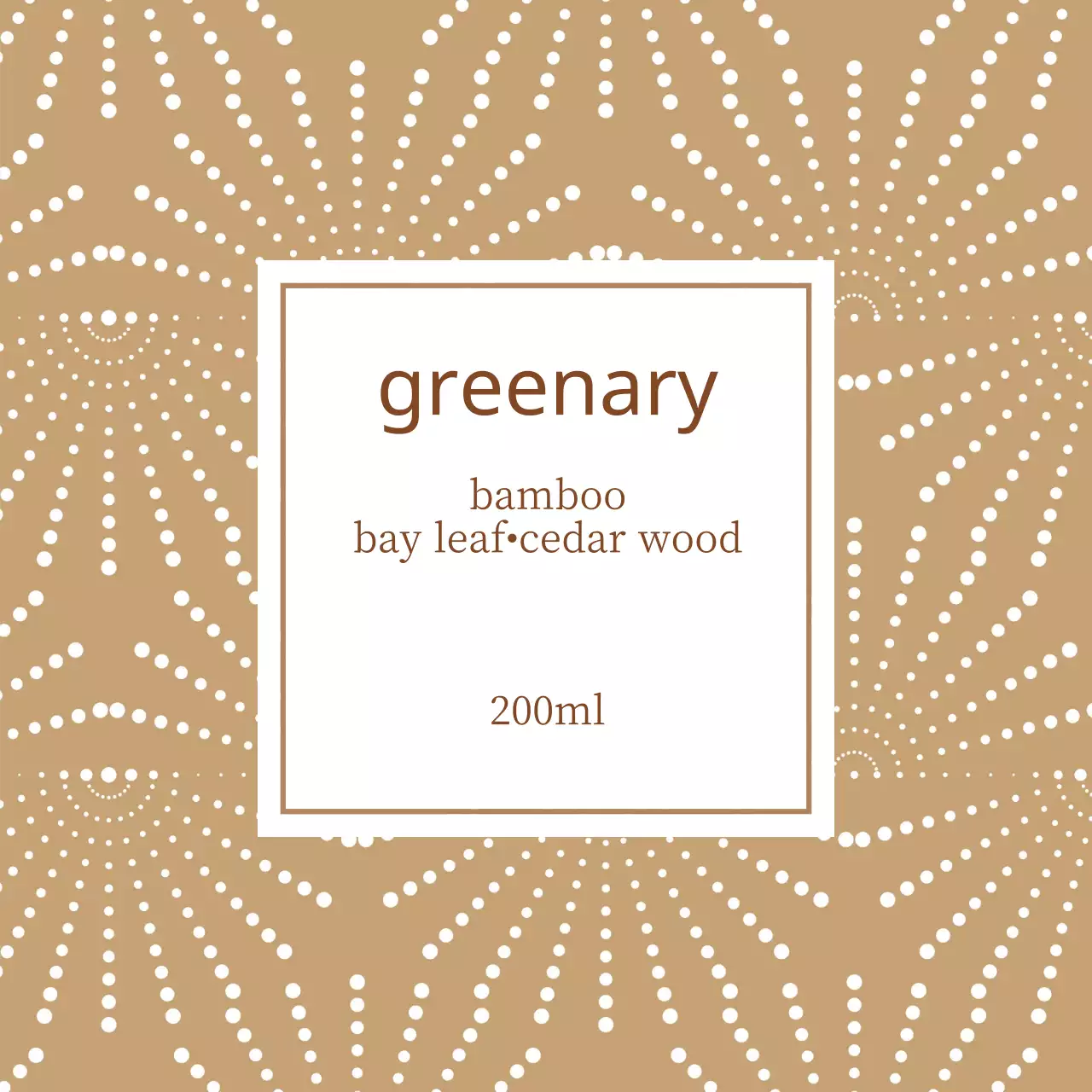 Label diffuser pola dekoratif krem