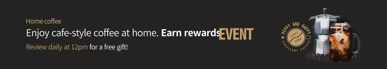 Banner promocional de café preto moderno