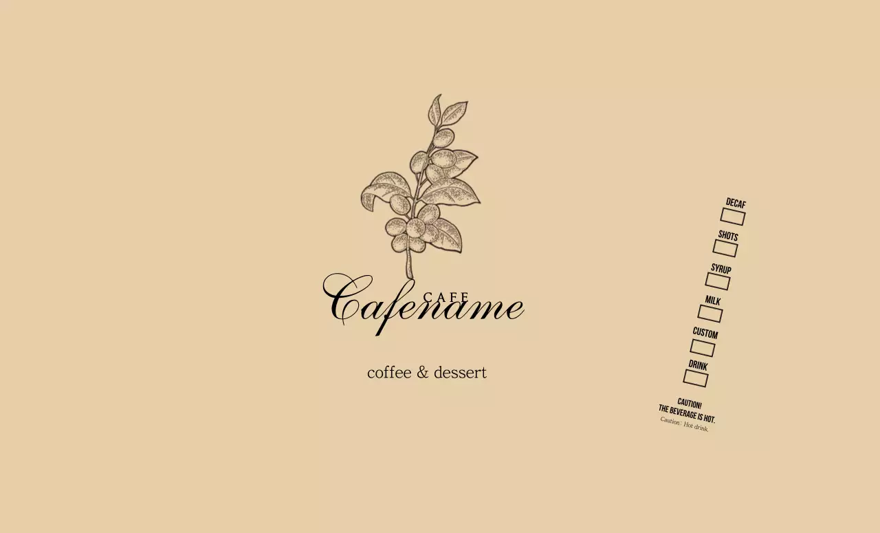 Ilustrasi bunga botani berwarna krem