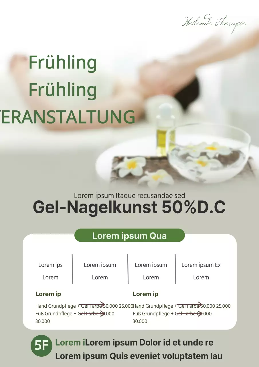 Schlanker Schönheitssalon Event-Flyer in Beige