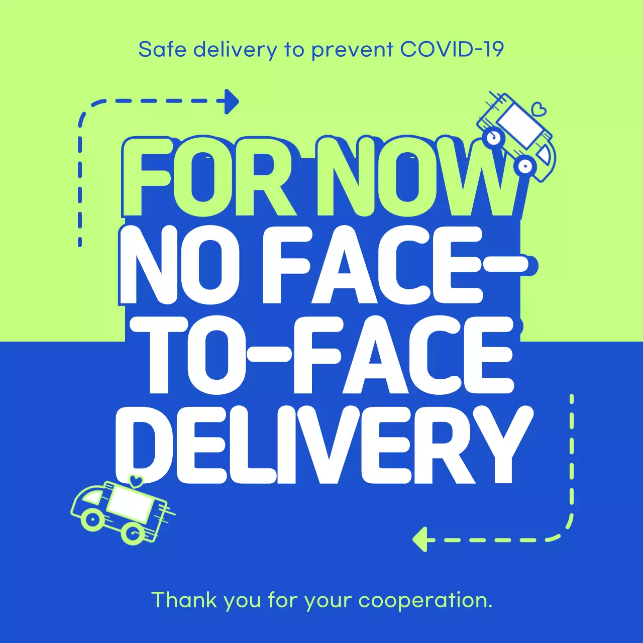 Blue Modern Delivery Announcement Social Media Post