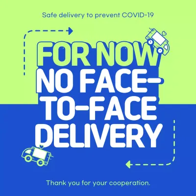 Blue Modern Delivery Announcement Social Media Post