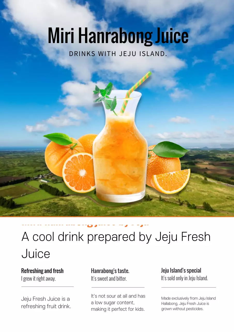 Poster Promosi Jus Jeruk Modern