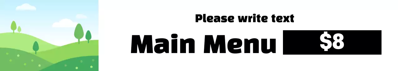 Banner de cartão de menu simples verde