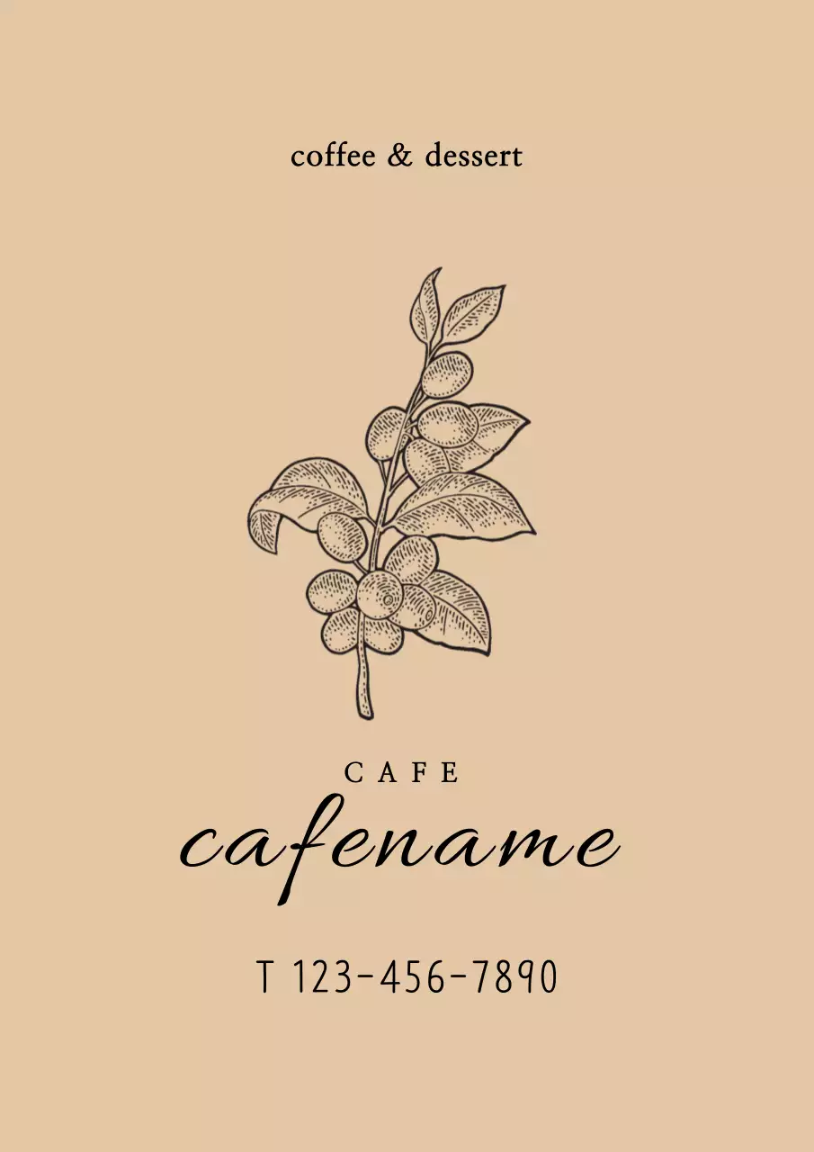 Beige illustration vintage cafe promotion