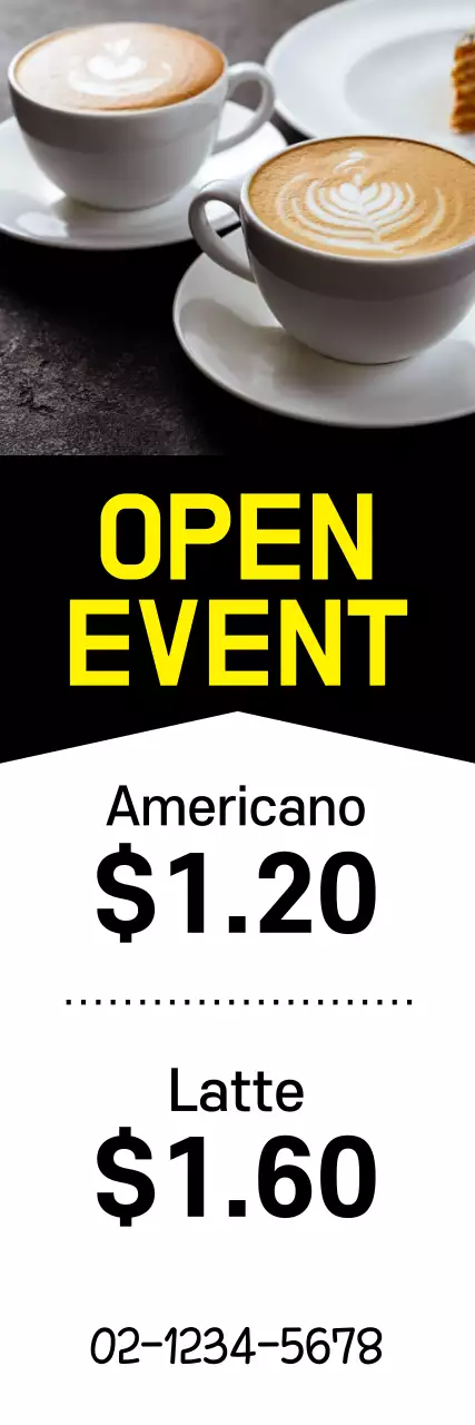 Banner promocional de café preto simples