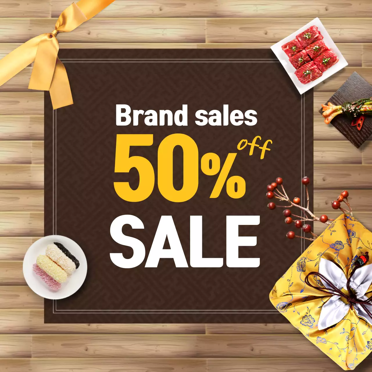 Brown Traditional Sale Promotion Social Media Post