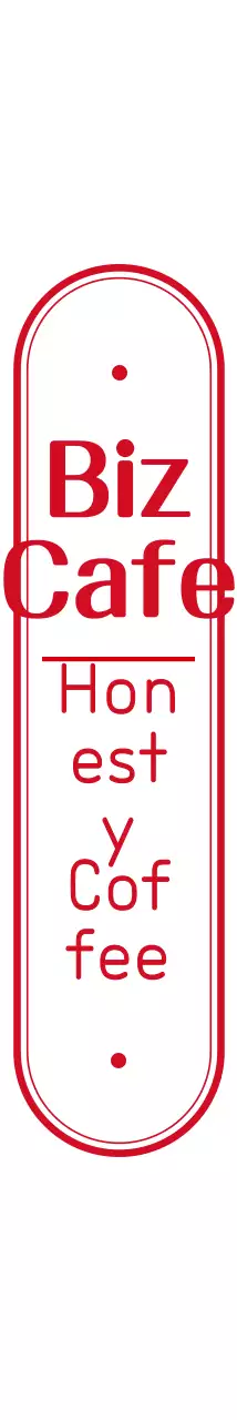 Bentuk sederhana dalam kafe bergaya logo merah