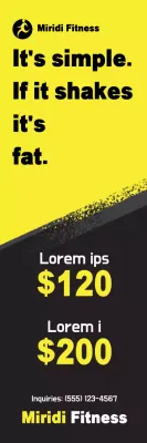 Banner promocional de fitness amarelo em negrito