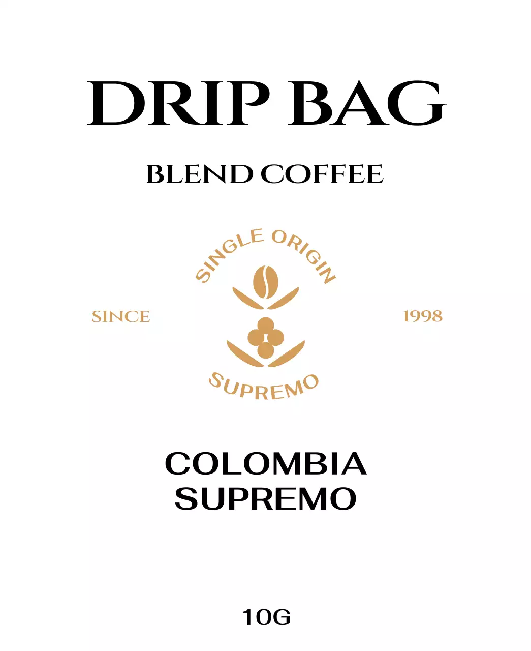 Kantong dengan logo kopi berwarna krem